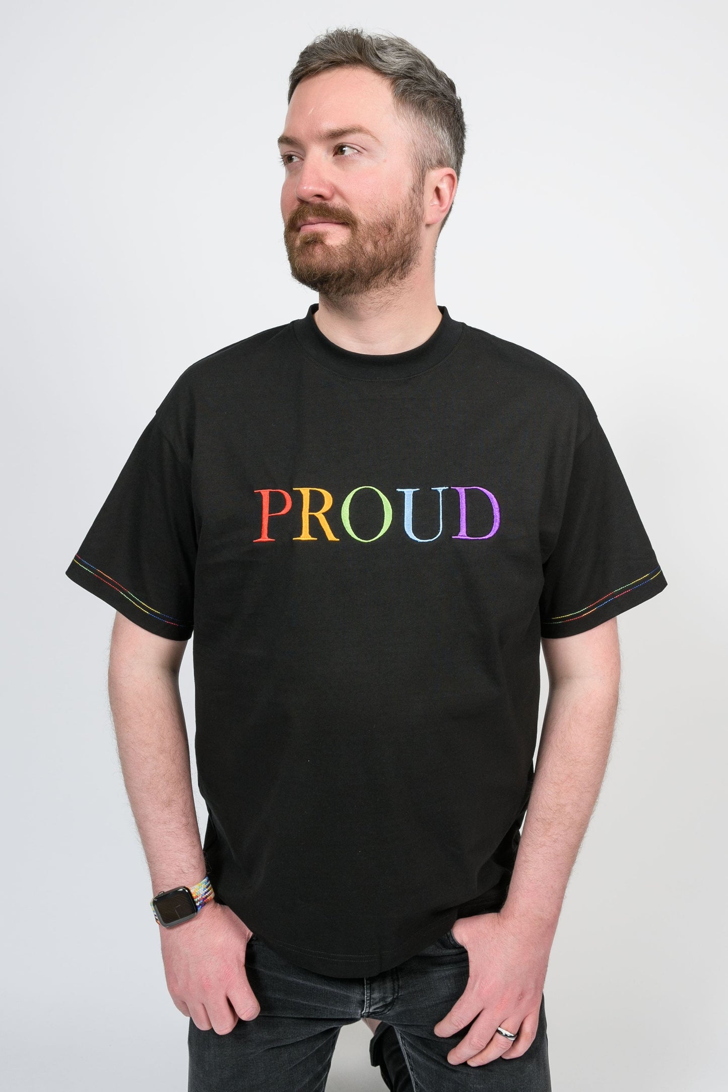 SALE Bright 'PROUD' black t-shirt