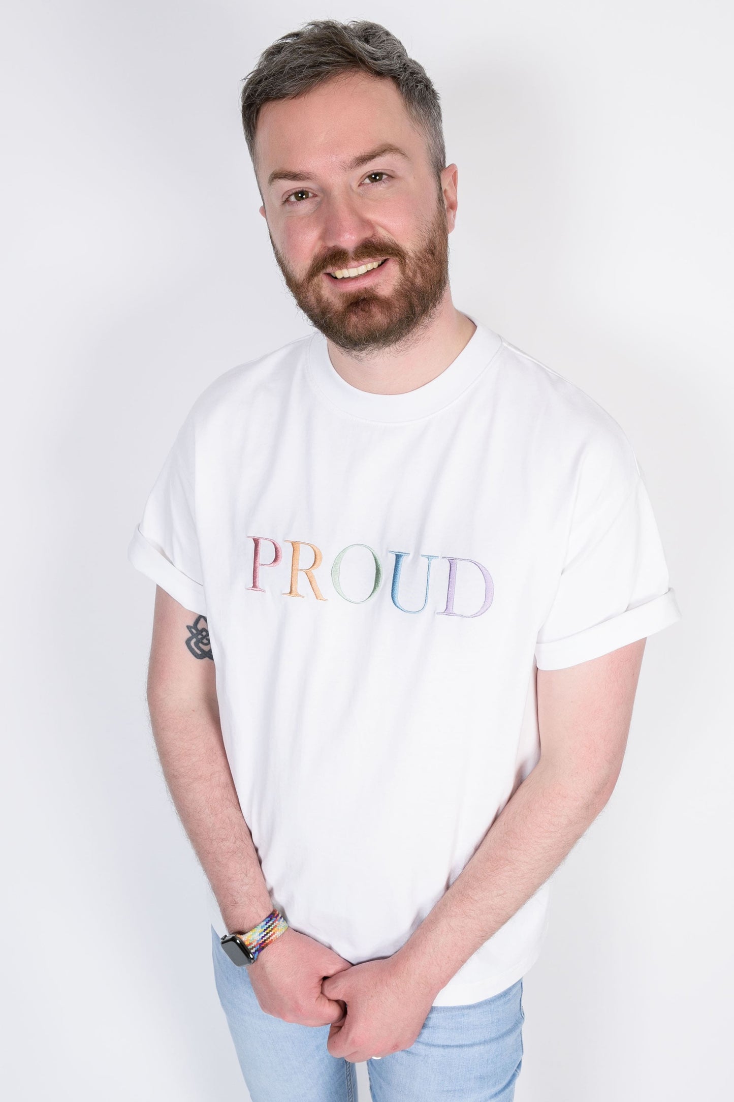 SALE Pastel 'PROUD' white t-shirt
