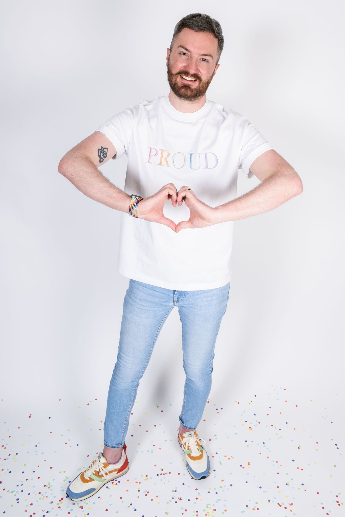 SALE Pastel 'PROUD' white t-shirt