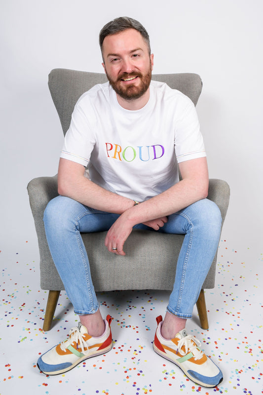 60% OFF - SALE Bright 'PROUD' white t-shirt