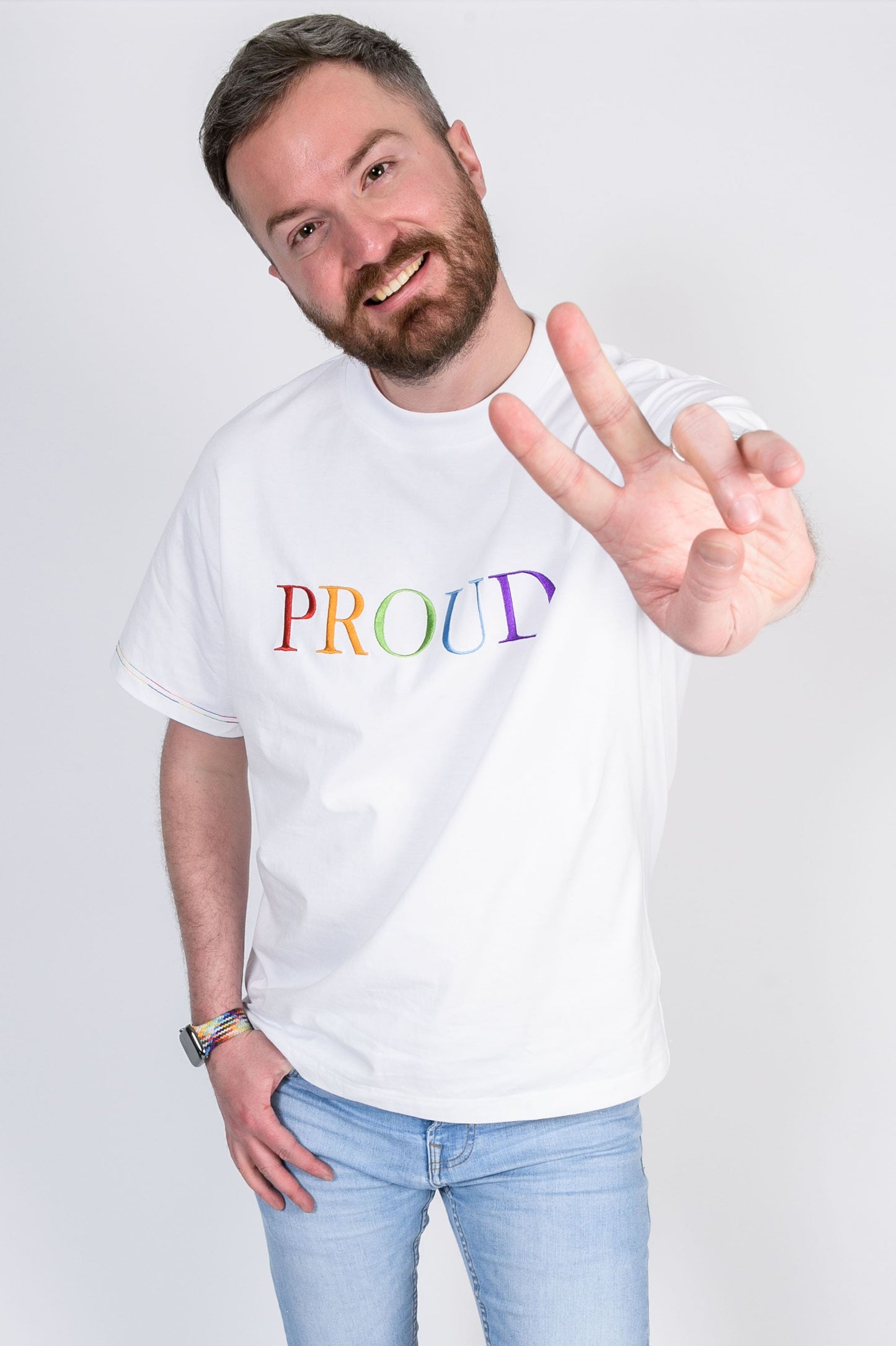 SALE Bright 'PROUD' white t-shirt