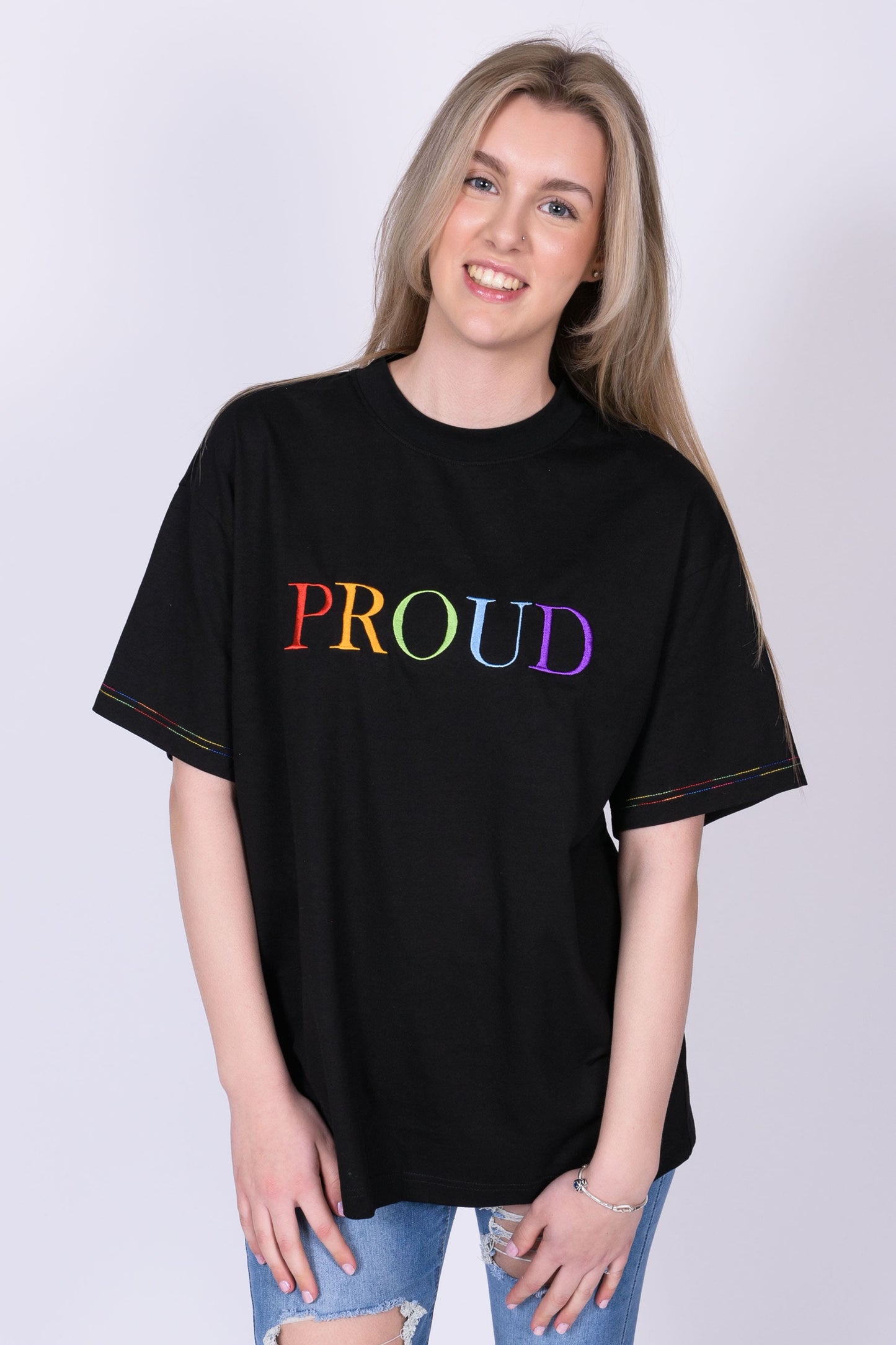 SALE Bright 'PROUD' black t-shirt