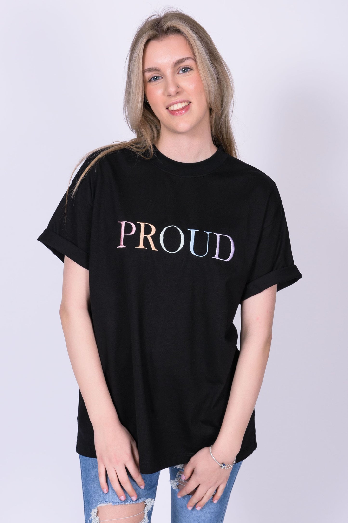 SALE Pastel 'PROUD' black t-shirt